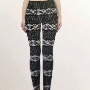 Snowflake fleece lined leggings